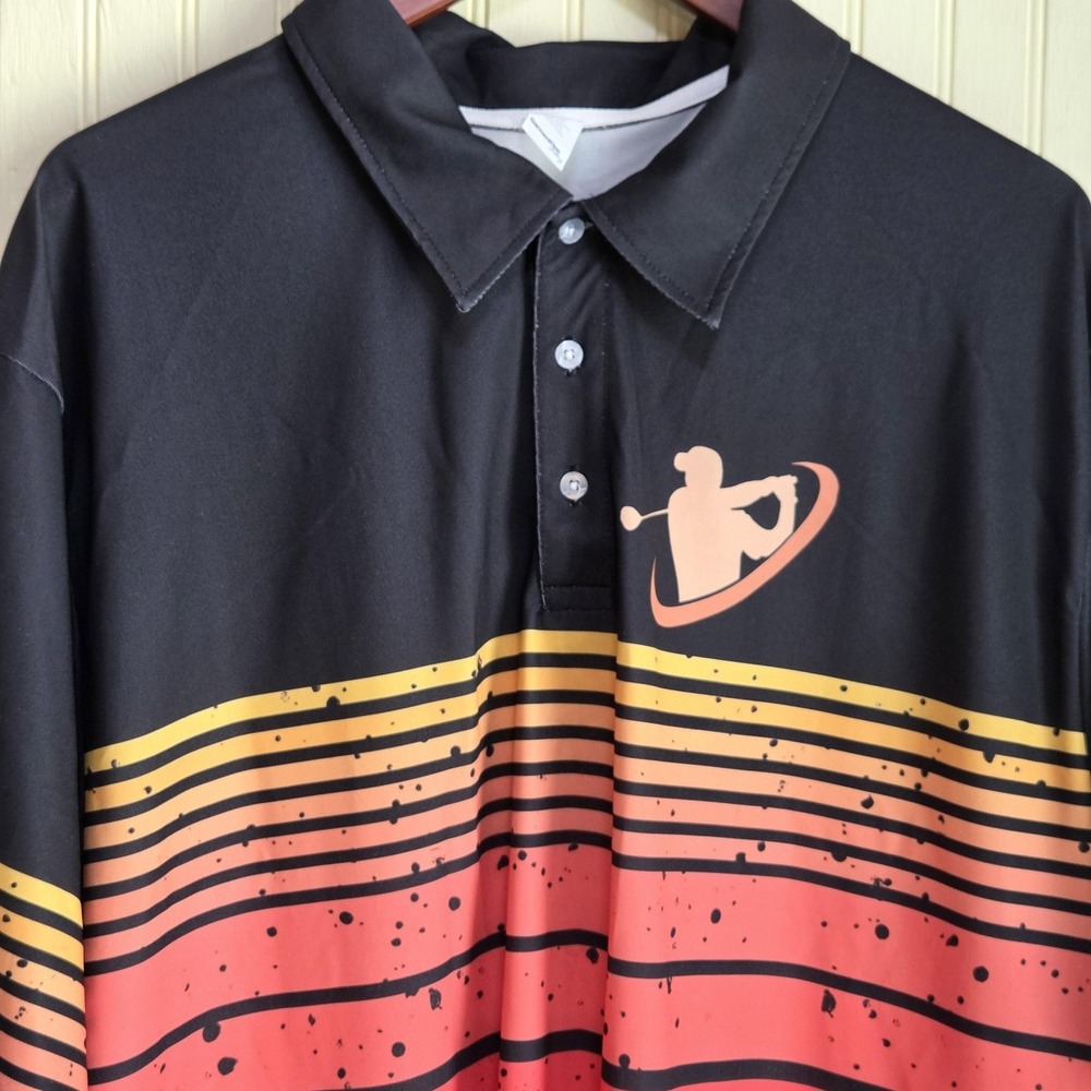 GarmentOne Clothing Polo Shirt Mens 3XL Multicolor Golf Bourbon Graphic Top